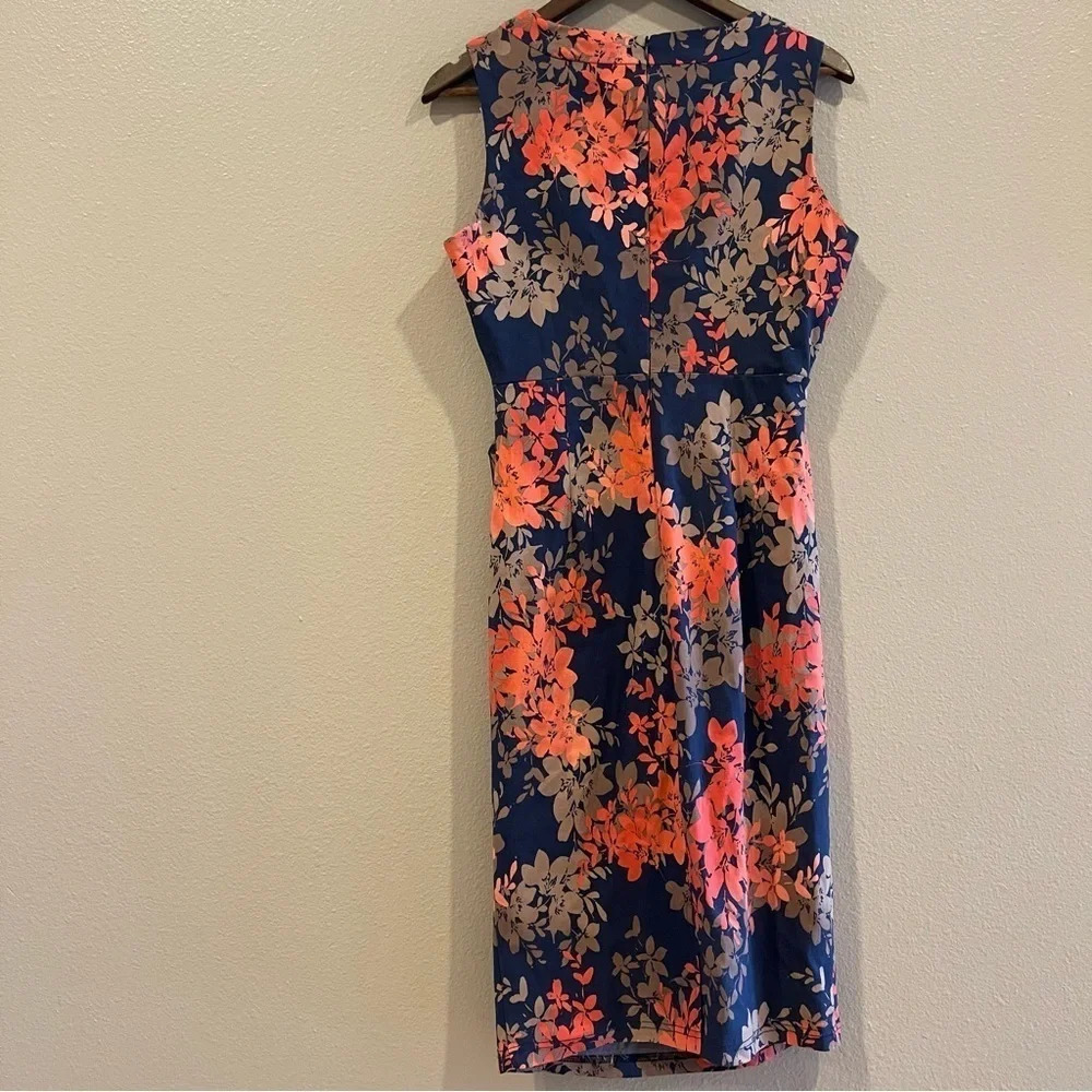 Apricot Navy Floral Ruched Sheath Bodycon Dress size 12 - Picture 5 of 11